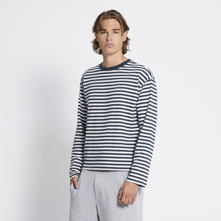 Striped long sleeve tee "Lion stripe" Green